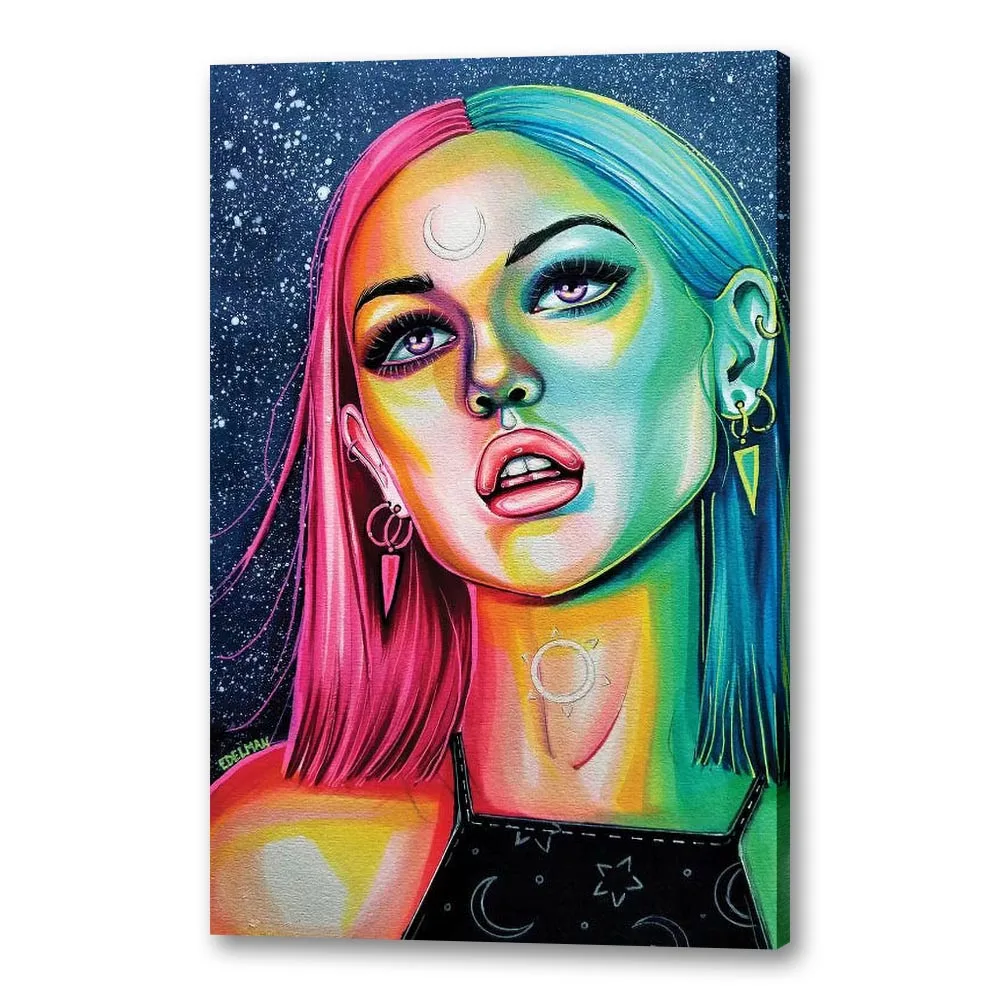 

Picture Canvas Printed Painting Face Graffiti Wall Art Poster for Living Room Decor No Frame