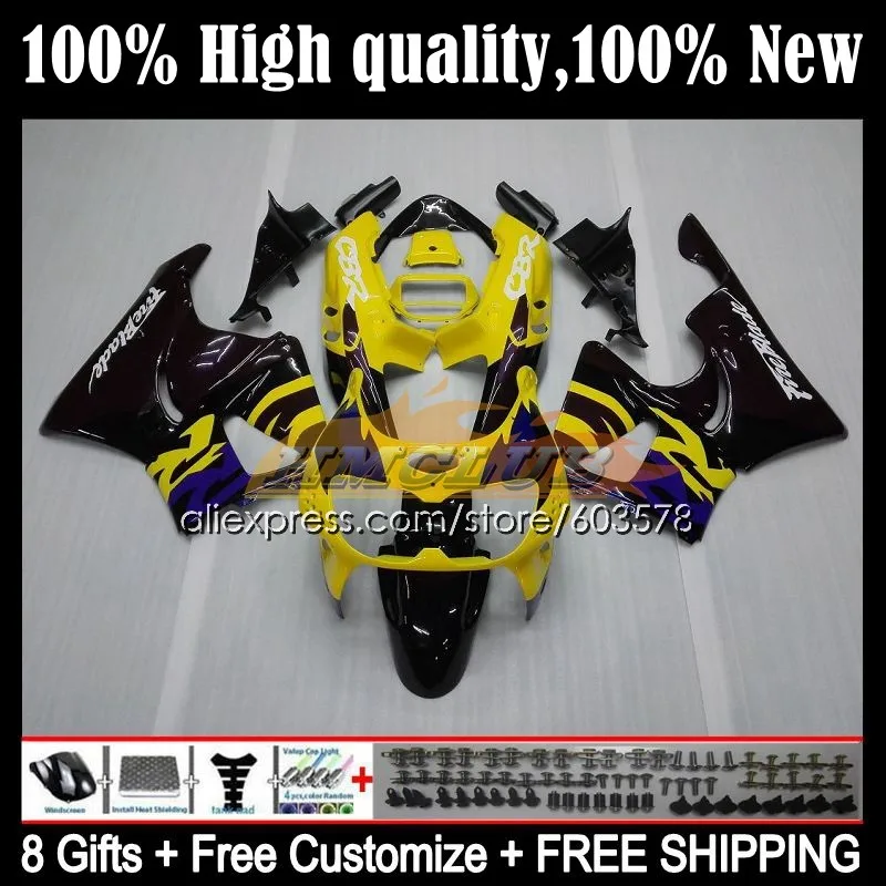 

Корпус для HONDA CBR900RR CBR 893RR 1989 1990 1991 1992 30CL.6 CBR900 CBR893 RR CBR893RR 89 90 91 92 93 обтекатель желтый черный