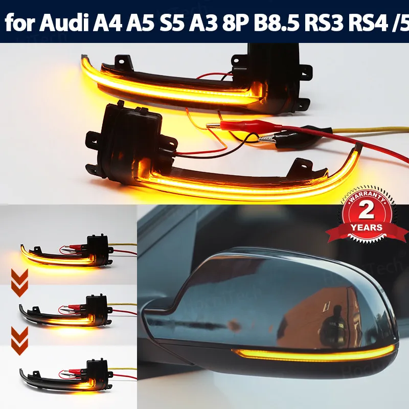 

Светодиодный динамический поворотник с черной крышкой, ретранслятор сигналов поворота для Audi A4 A5 S5 A3 8P B8.5 RS3 RS4 RS5