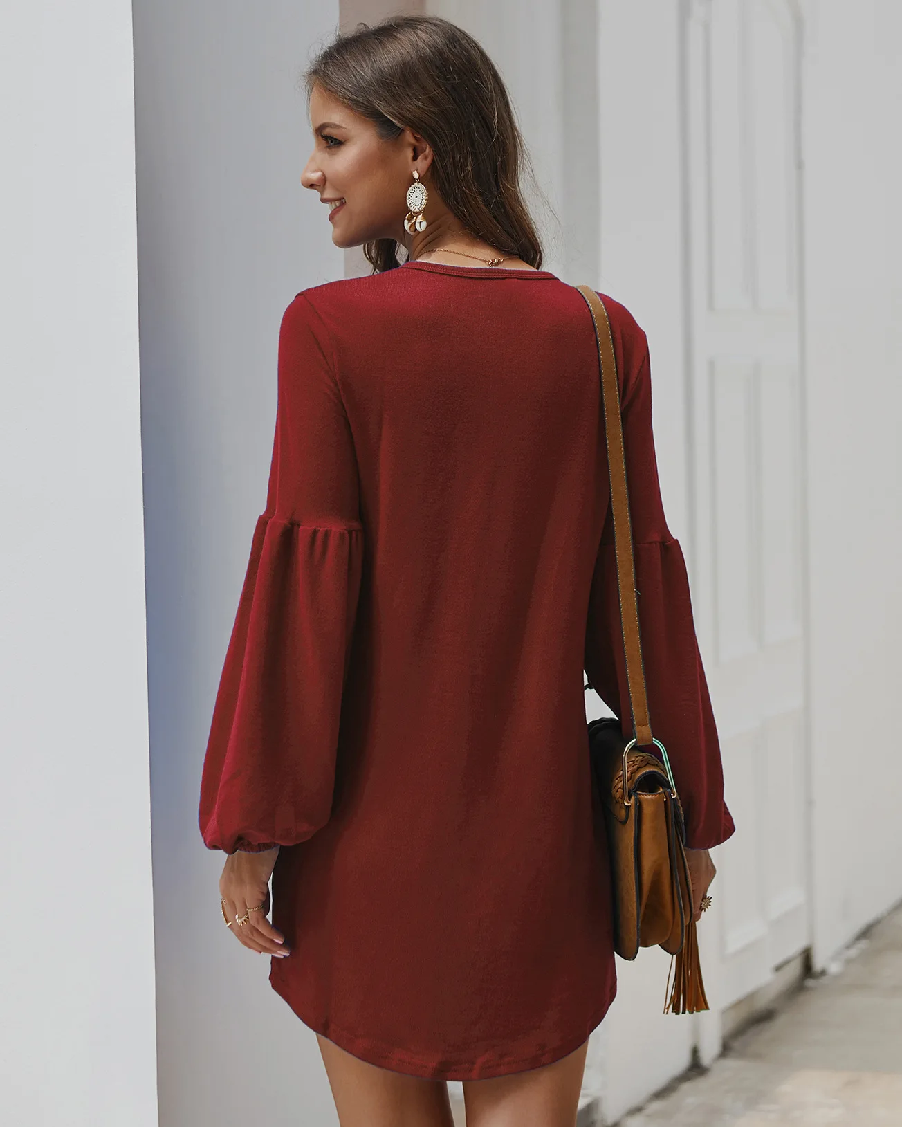 

Autumn and winter new women's knitted dress sweater bottoming shirt