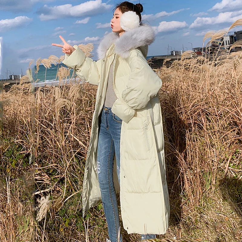 

Nicesnowl Fashion Winter Coat Women Jackets Thick Down Parkas Fur Hooded Cotton Long Coats new Warm Windbreaker Female Outwear