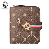 laorentou womens pvc coin purse mini clutch bags classic printing card holder small bag simple fashion lady zipper short wallet