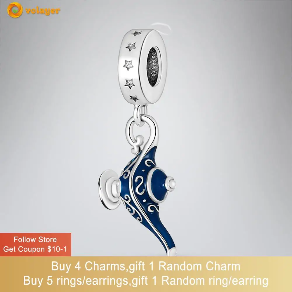 

Volayer 925 Sterling Silver Beads Palace Tea Set Charm fit Original Pandora Bracelets for Women Jewelry Making Gift