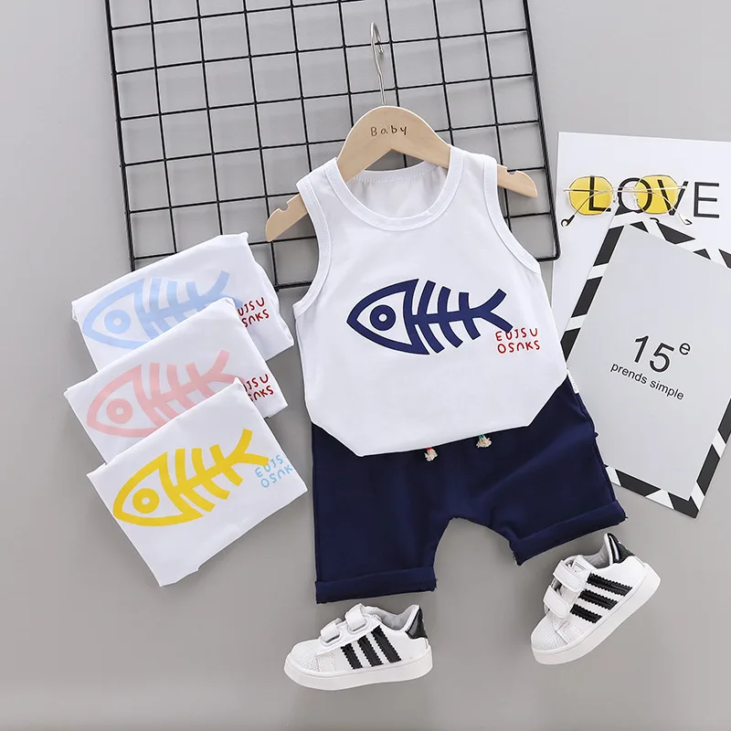 Летняя мода Детская Хлопковая одежда для маленьких мальчиков и девочек жилет с