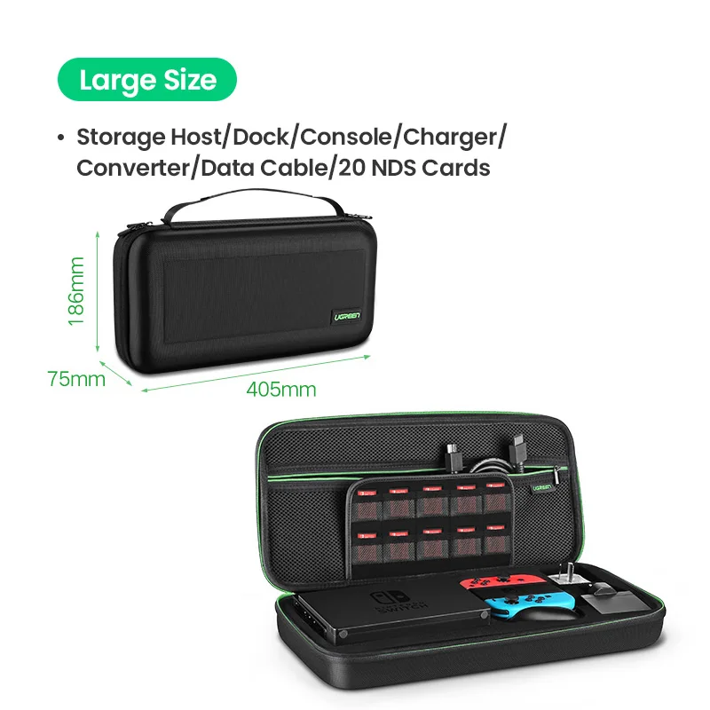 Ugreen сумка для хранения для kingd Switch Lite nintendo s Чехол для консоли Switch прочный Чехол Nitendo для NS nintendo Switch аксессуары - Цвет: Large Size Bag