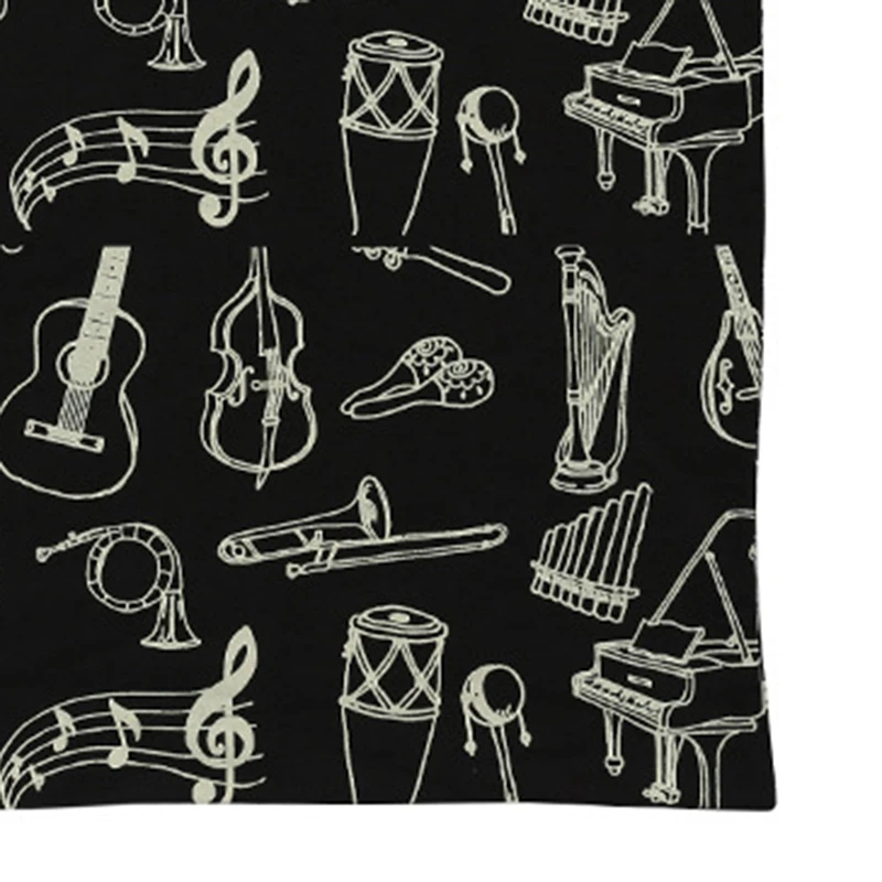 

Music Score Cotton Handbag Musical Elements Note Tote Bag Instruments Accessories