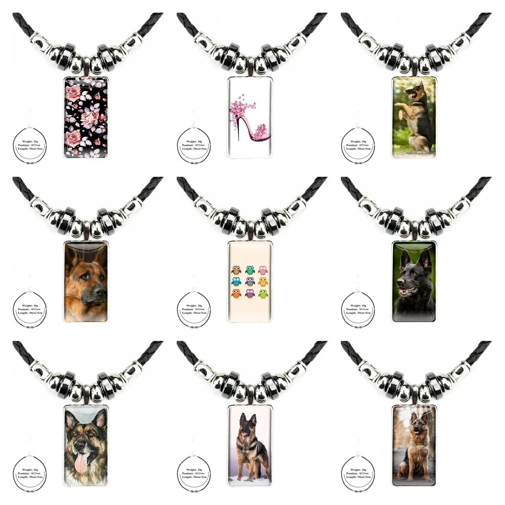 Ошейник из немецкой овчарки для женщин и детей модная стеклянная подвеска с