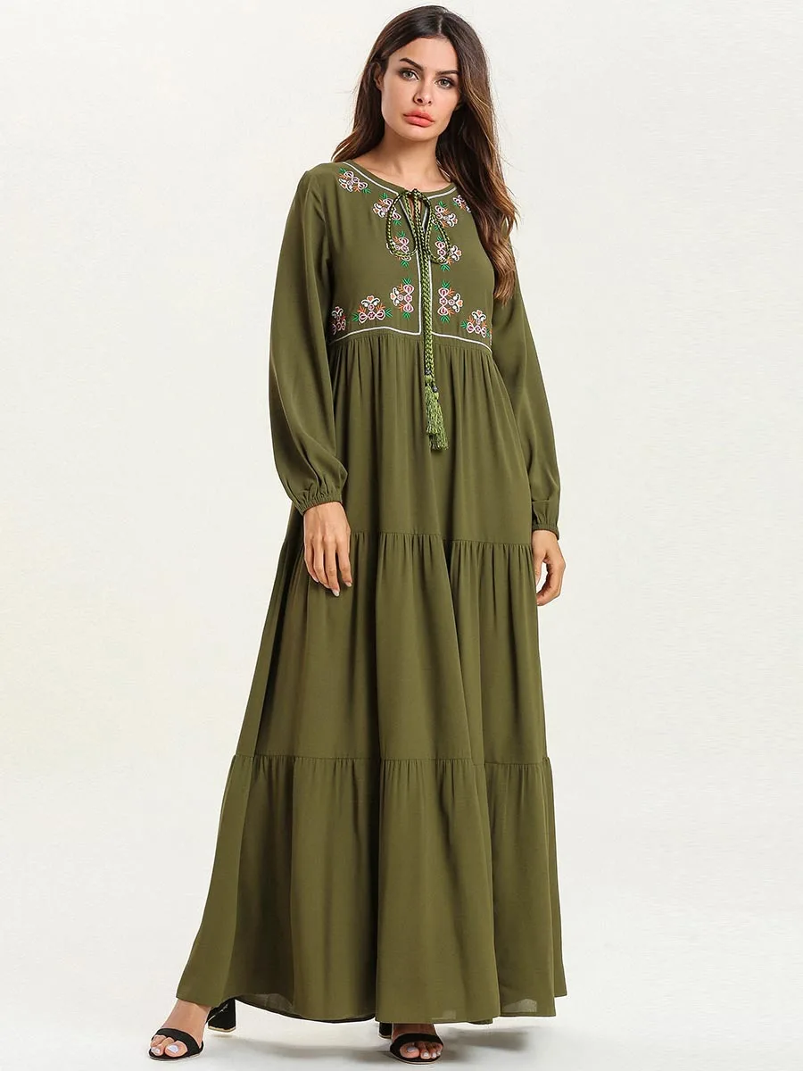 Марокканский кафтан арабский большой размер женский светильник зеленый Модный