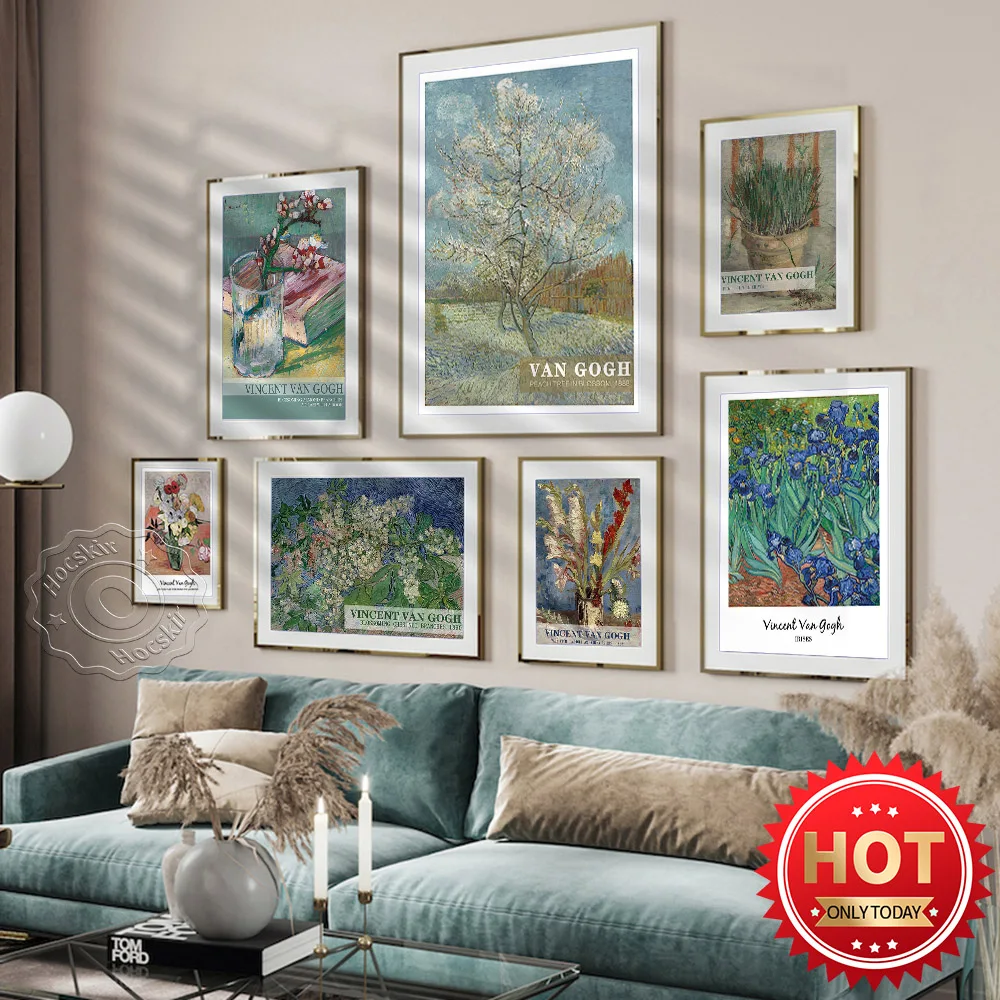 

Vincent Van Gogh Langlois Bridge Canvas Painting Poster, Gogh Museum Exhition Poster, Vincent Rose Flower Art Prints, Home Decor