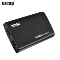 ezcap266 full hd 1080p 60fps audio video capture card game recording box live steraming device mic input tv output for ps4 xbox