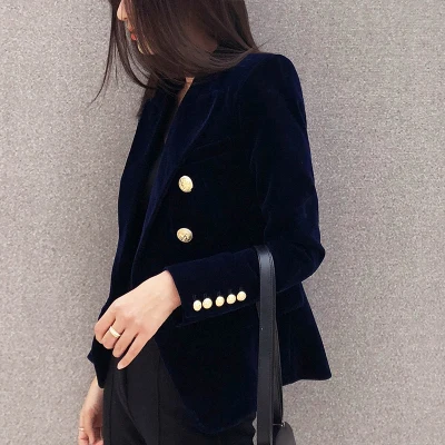 

Fashionable gold velvet small suit jacket female autumn and winter new casual Business small fragrance style suit women blazers