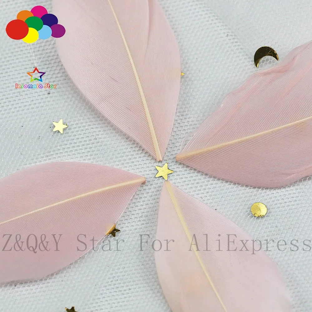 Натуральное гусиное перо 5-9 см, твердая плавающая головка, окрашенное мясо, розовый, 100 шт., сделай сам, ювелирное изделие, шар-пузырек, декоративное перо