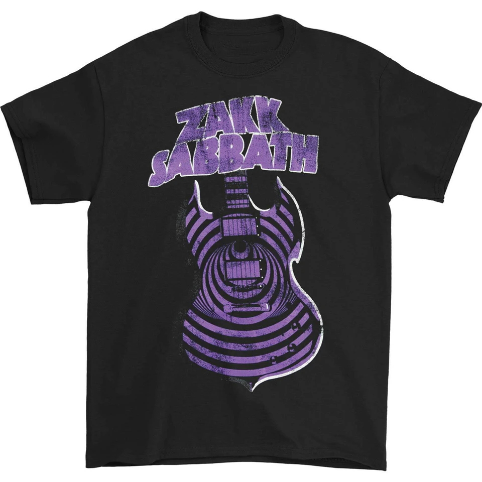 Zakk Sabbath Мужская фиолетовая футболка с рисунком гитары черная Винтажная круглым