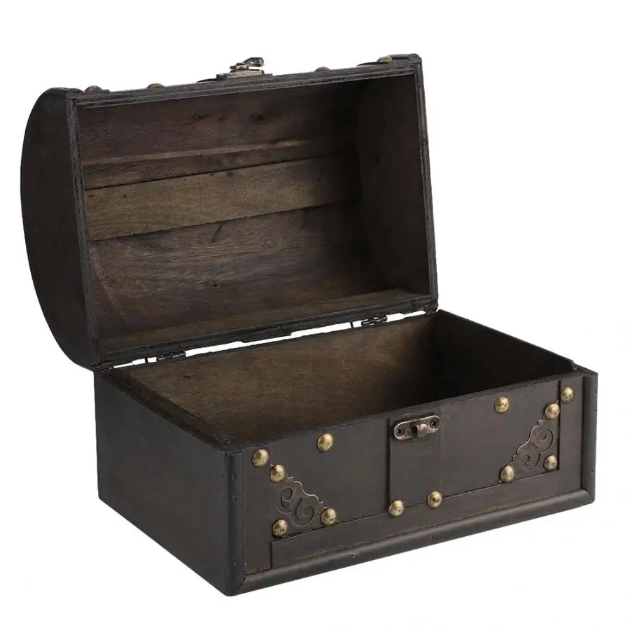 Коробка для хранения в ретро-стиле деревянная искусственная отделка античный