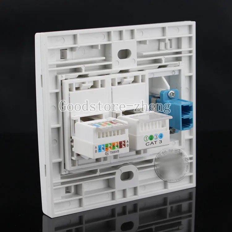 Настенная волоконно Оптическая Пластина LC соединитель + RJ45 CAT5E гнездо лицевая