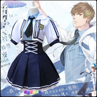 Горячее аниме LYZZR Косплей BaiQi LiZeYan XuMo cos Лолита Хэллоуин косплей сексуальная форма костюмы пальто + платье + галстук + значок