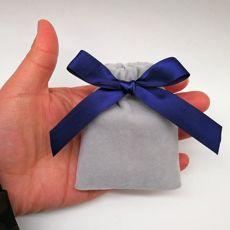 5DZ4 gray royal Бархатный мешочек для упаковки ювелирных изделий, милый мешочек для хранения ювелирных изделий, подарок для макияжа, Свадебная вечеринка, конфетная косметическая упаковка с завязкой, сумки - Цвет: 5DZ4 gray royal