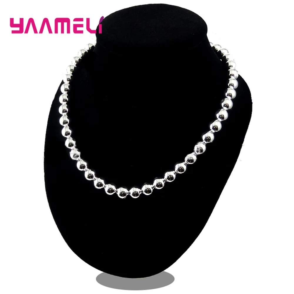 Ожерелье ручной работы из серебра 925 пробы с бусинами