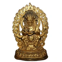 chinese old craft gold plated copper big black sky tibetan buddha statue