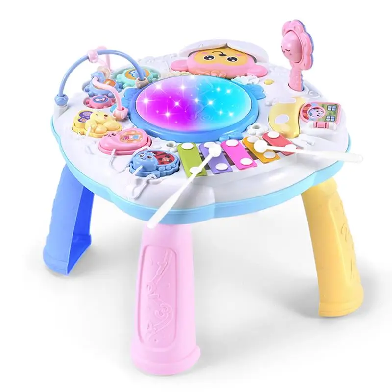 

Baby Music Learning Table Multifunction Baby montessori Toy Animals Early Educational Study Activity Center Music Game For Kids