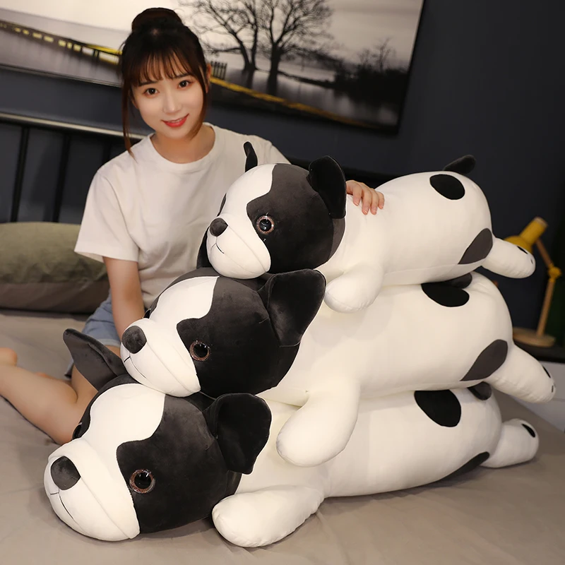 

Sexy 80/100/120cm Super Soft French Bulldog Plush Toys Stuffed Down Cotton Cute Lying Dog Doll Pillows Cushions Kids Girls Gifts