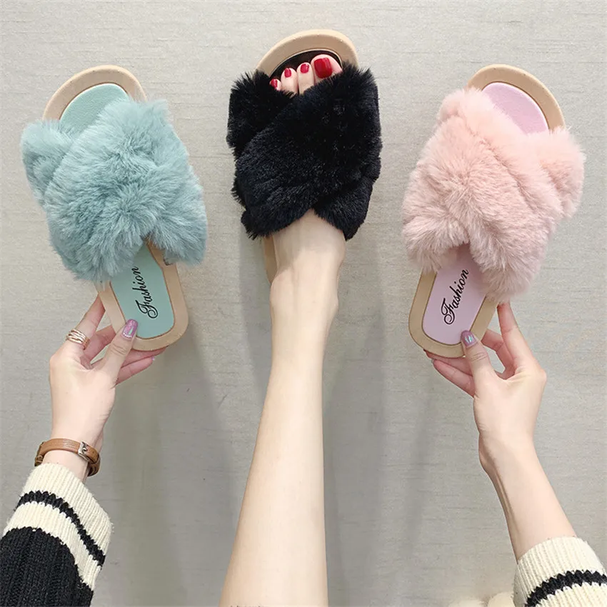 Женские меховые кроссовки Мэгги Уокер модные теплые плюшевые тапки нескользящая