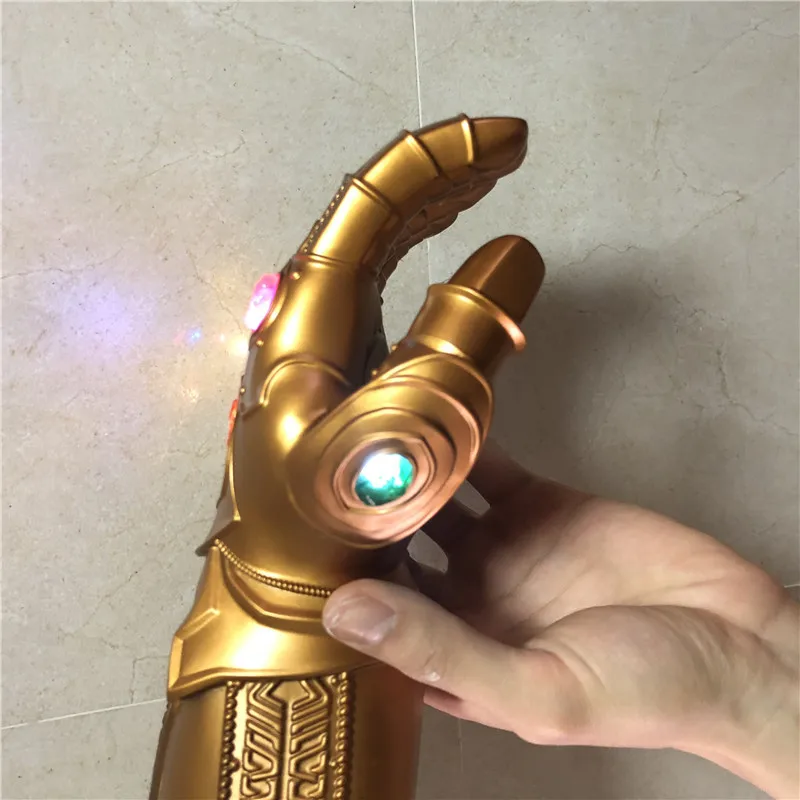 Танос Gauntlet 1:1 светодиодный светильник войны косплей перчатки Железный человек ПВХ экшн-модель Хэллоуин для детей и взрослых