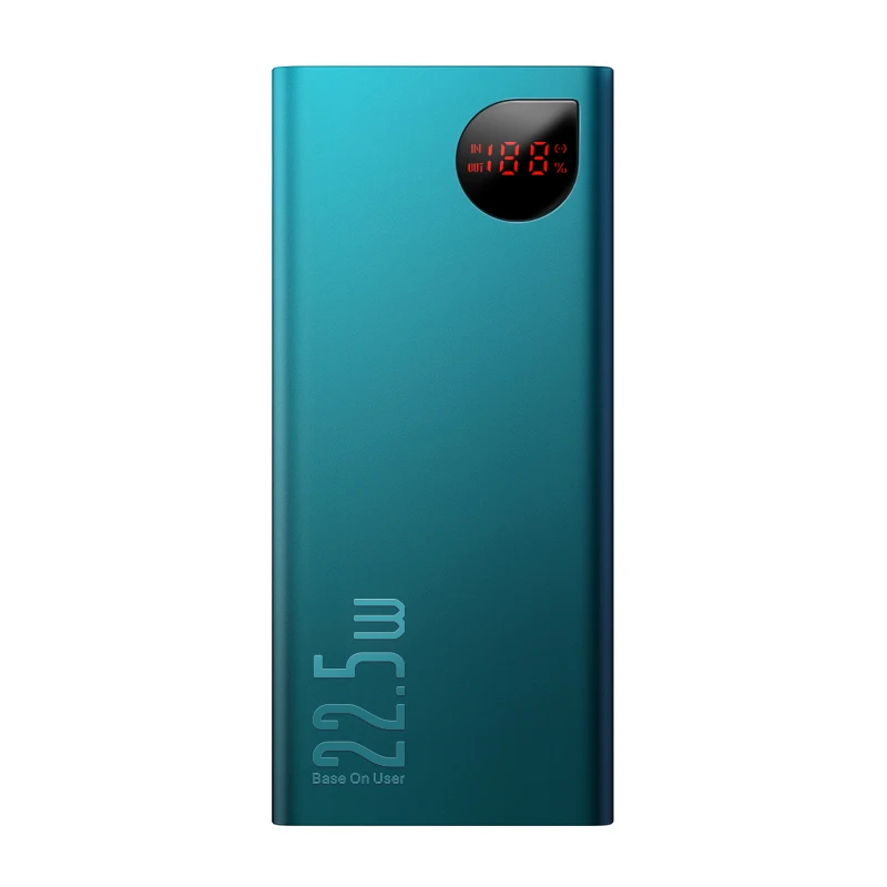 Powerbank Green Baseus 20000 мАч Внешний аккумулятор с PD3.0 Быстрая зарядка для iPhone Быстрая зарядка 4,0 Supercharge внешний аккумулятор для Xiaomi huawei P30 Pro - Цвет: Powerbank Green