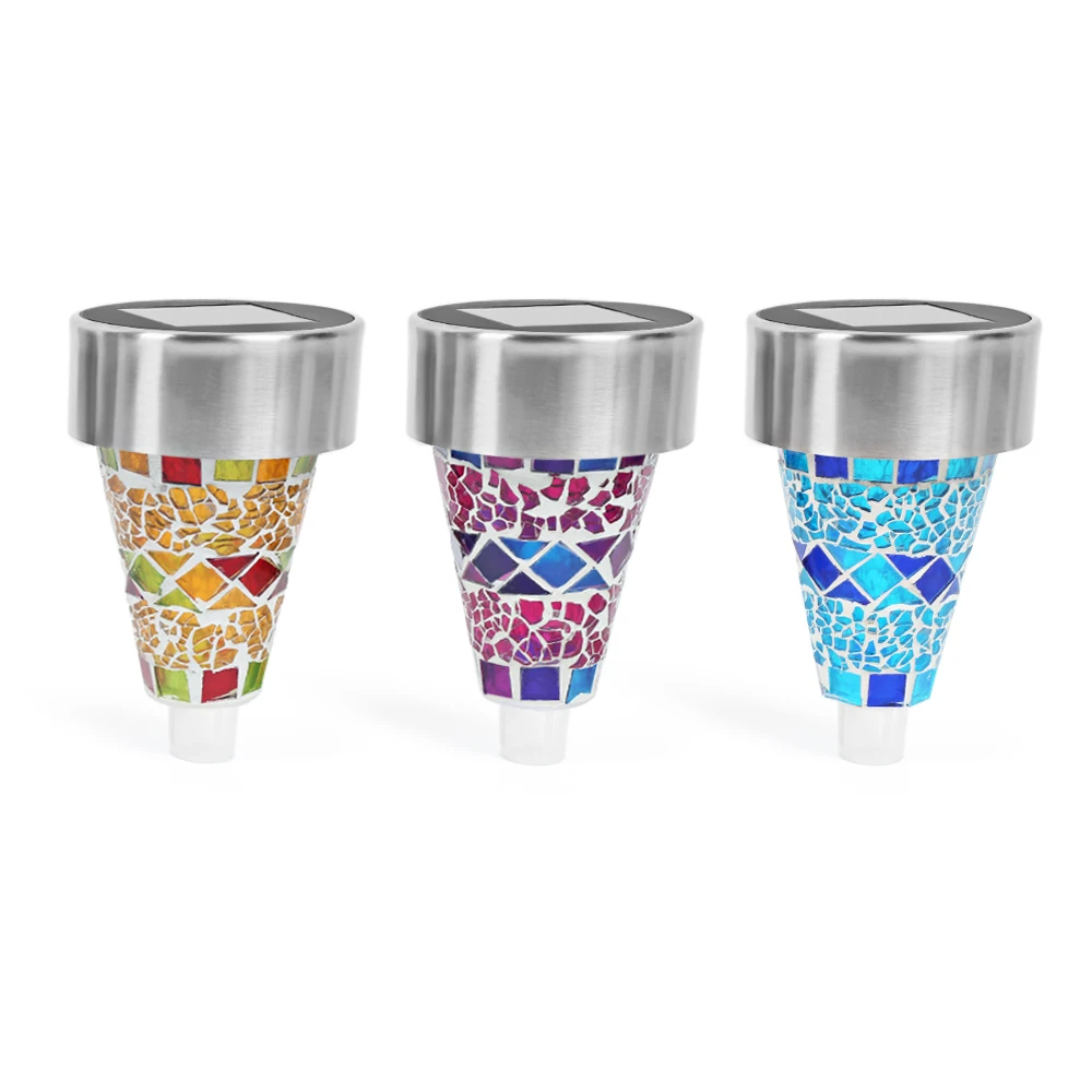 3 шт. водонепроницаемые светодиодные фонари на солнечной батарее из нержавеющей