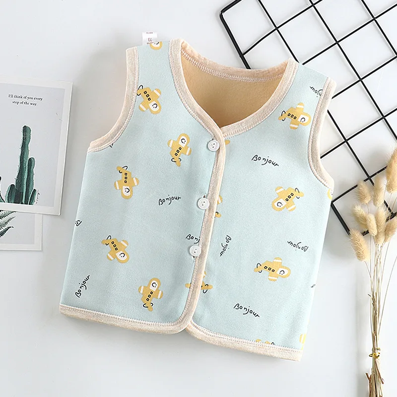 Children's Velveted Waistcoat Autumn Winter New Style Baby's Shoulder Jacket Baby Boys Girls Warm Clothes |