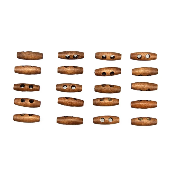 

50 Pieces Olive Shape Wooden Toggles Buttons 2 Holes Sewing Buttons for Clothes Decor