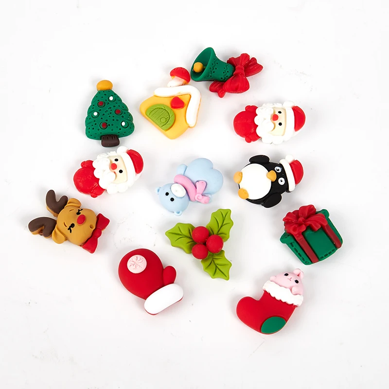 

12 шт./компл. новая милая Рождественская серия плоская спина, кабошон для скрапбукинга, украшения для волос с бантом, аксессуары «сделай сам»