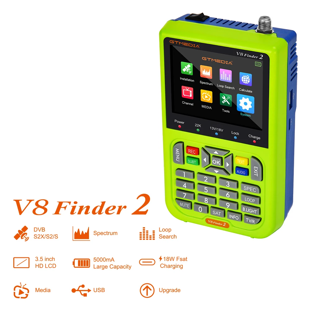 GTMEDIA V8 Finder2 метровый искатель спутникового сигнала DVB-S2X/S2/S H.265 vs Φ Finder PRO WS6933 WS6980 |