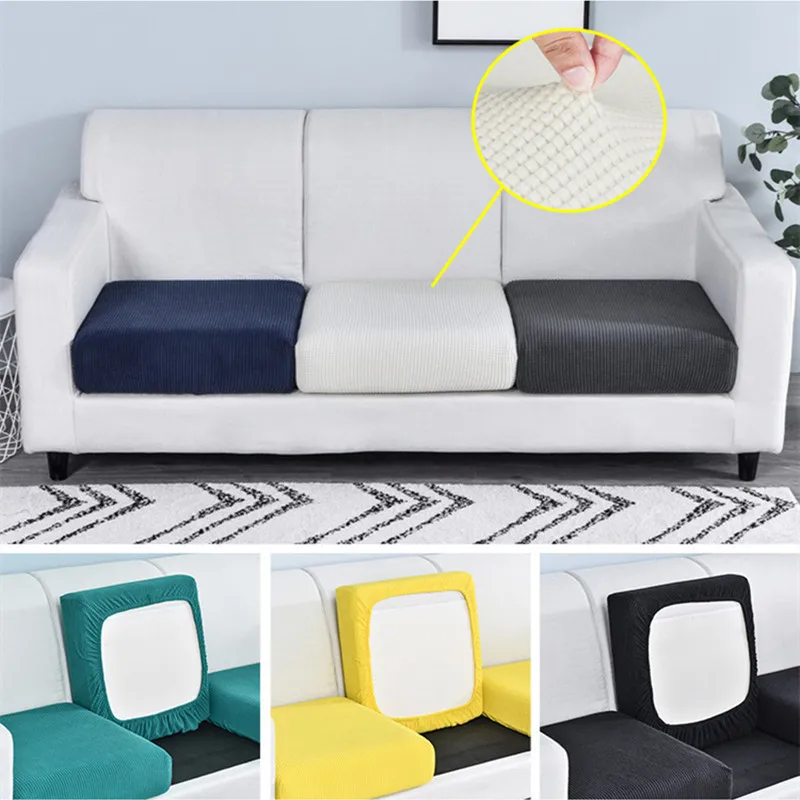

Corn Kernel Sponge Sofa Cushion Covers Solid Color Elastic Thickened Anti Slip Combination Corner Sofa Cover For All Seasons
