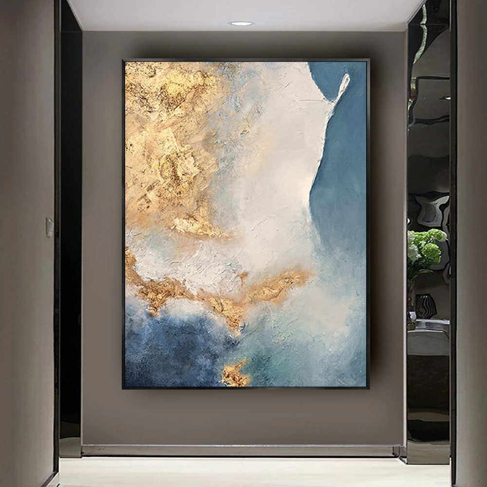 

Gold abstract modernos canvas pictures for living room posters and paintings home decor Jade texture cuadros painting No frame