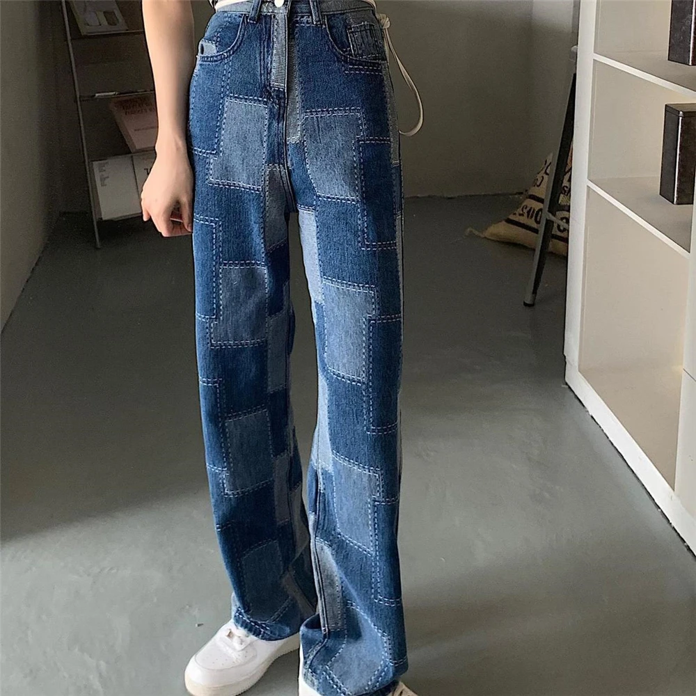 

Прямые джинсы DAILOU, свободные брюки с высокой талией для женщин, Новинка лета 2021, Женские винтажные модные облегающие джинсовые брюки для дев...