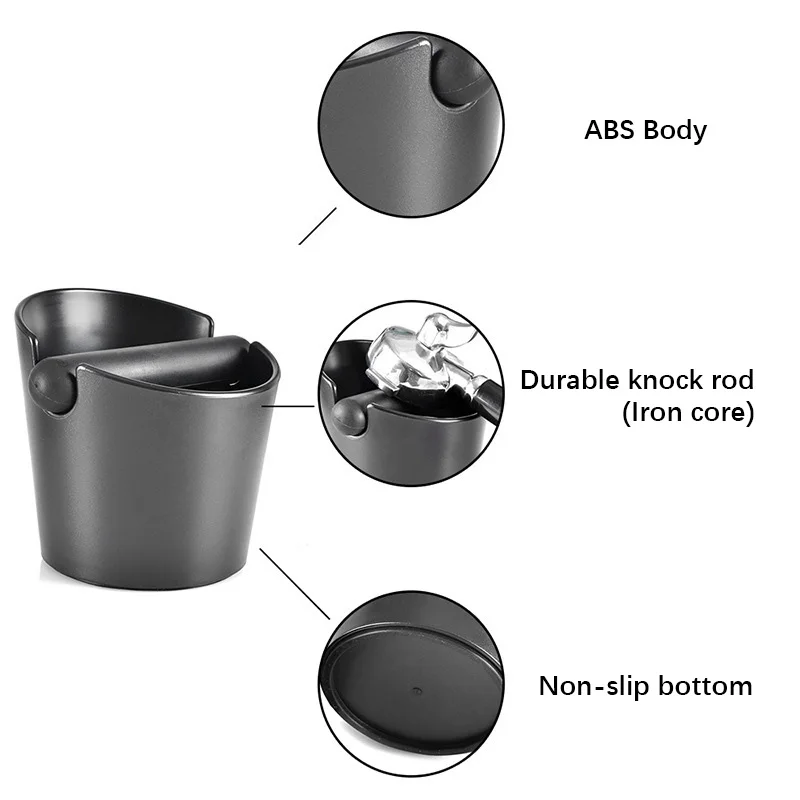 Caja antideslizante para moler caf&eacute;, cubo de basura con barra desmontable, caja de residuos, herramientas de caf&eacute;, accesorios de caf&eacute;-1
