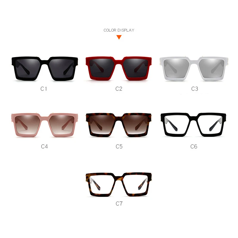 

2020 New Fashion Luxury Brand Designer Oversized Square Sunglasses Women Men Shield Big Frame Cool Ins Sun Glasses For Female