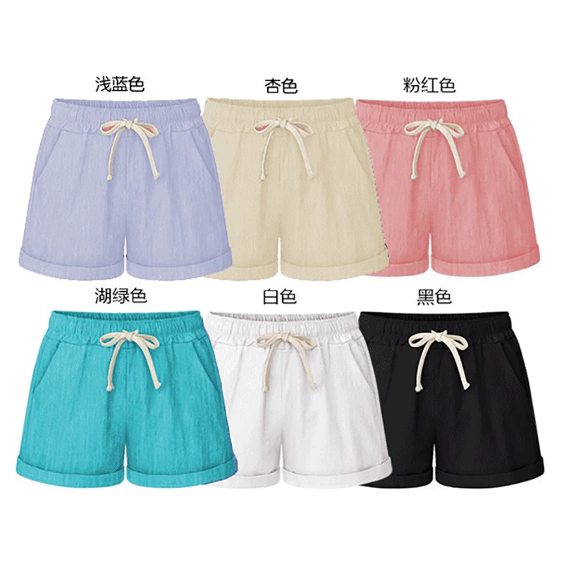 

Women's shorts summer traf cotton A-line mid-rise large size wide-leg pants harajuku Women's pants loose and thin shorts female