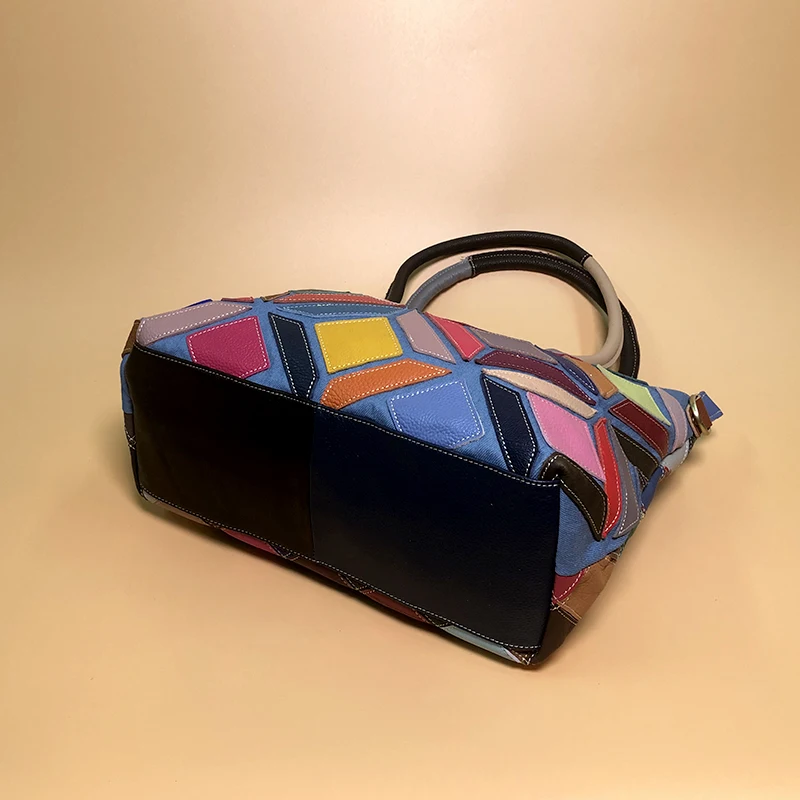 Цвет случайный верхний слой воловья кожа Большая вместительная сумка