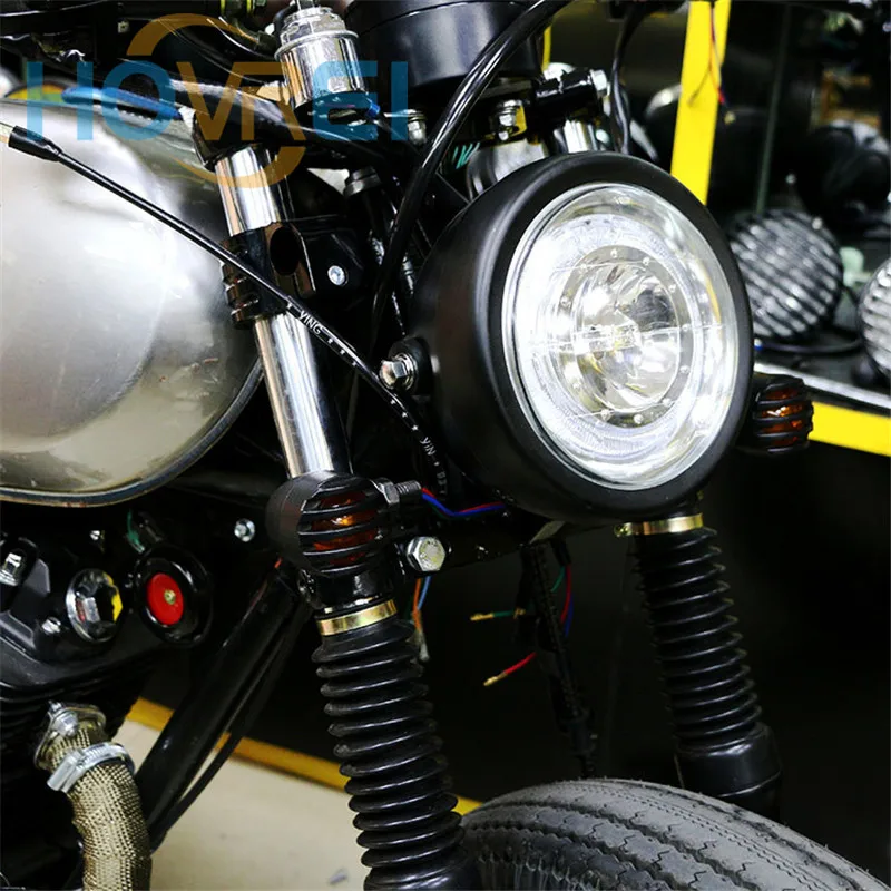 6 5 &quotУниверсальный Ретро мотоциклетный светодиодный передний фонарь ангельские