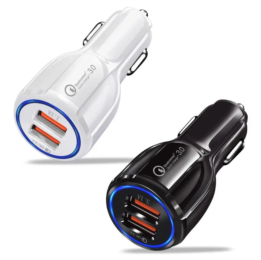 Автомобильное зарядное устройство Quick Charge 3 0 для телефона автомобильное с двумя