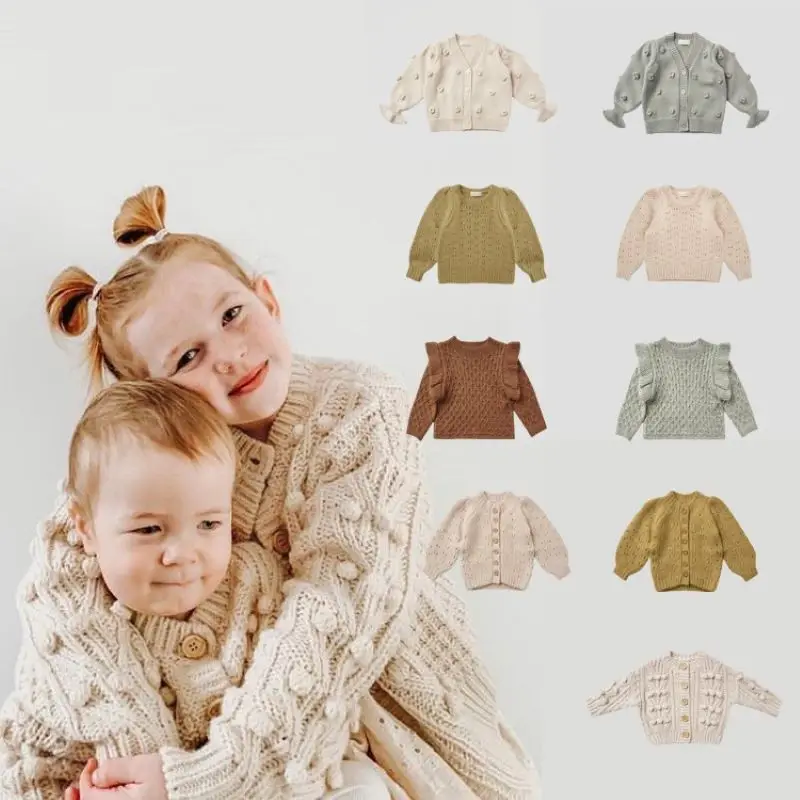 

Girls Cardigan Sweater 2021 Fall New Children's Sweater Girls High Neck Sweater Girls Clothes Pullover Shirt Children's Clothing