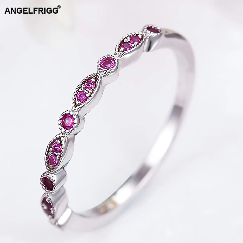 Женские кольца на палец ANGELFRIGG Настоящее серебро 925 пробы с фианитами AAA для