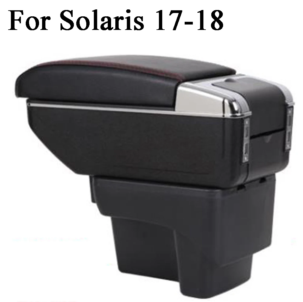 Подлокотник для Hyundai i10 Accent Solaris 2011 2016 2017 ELANTRA из искусственной кожи Storage 7 USB