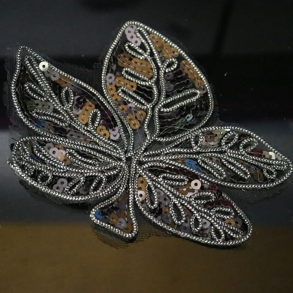 DIY fashion black flower appliques Patches for clothing Embroidery lace patches bags decorative parches applique | Дом и сад