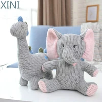 xini macaron color ins hot knitted unicorns elephant bunny dinosaur stuffed toy safety bite baby infant sleeping appease doll