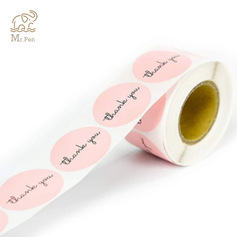 500 Этикетки в рулоне Круглые розовые фотоэтикетки бумажные этикетки ручной
