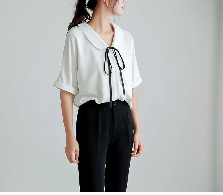 Женская шифоновая блузка на завязках Повседневная однобортная Свободная