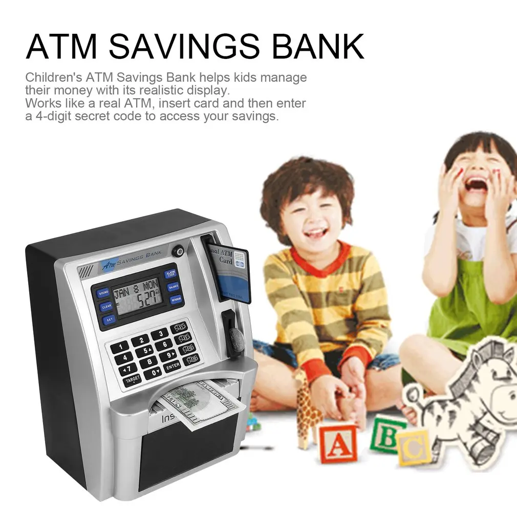 Детский банкомат, игрушки, говорящий банкомат, сберегательный банк, вставка купюр, идеально подходит для детей, подарок, детектор долларов от AliExpress RU&CIS NEW